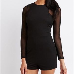 Charlotte Russe Mesh Sleeve Romper